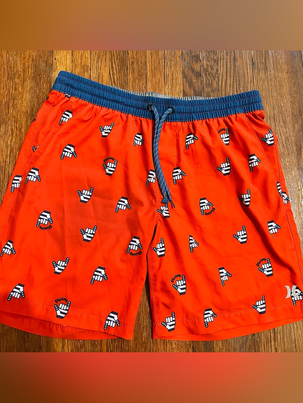 Hurley Men’s Large Fahrenheit BBQ America Stay Fly AOP Volley Swim Shorts